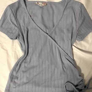 light blue adjustable top, low cut, barely worn